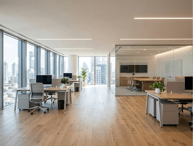 Modern UAE office interior with premium flooring